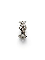 Vintage Coffee Gold-Tone Beaded Crystal-Style Stacking Ring