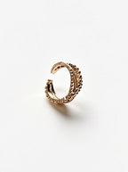 Open Cross Ring for Women, Gold-Tone Retro Style