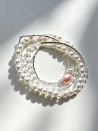 Imitation Pearl Triple-Circle Beaded Bracelet for Women