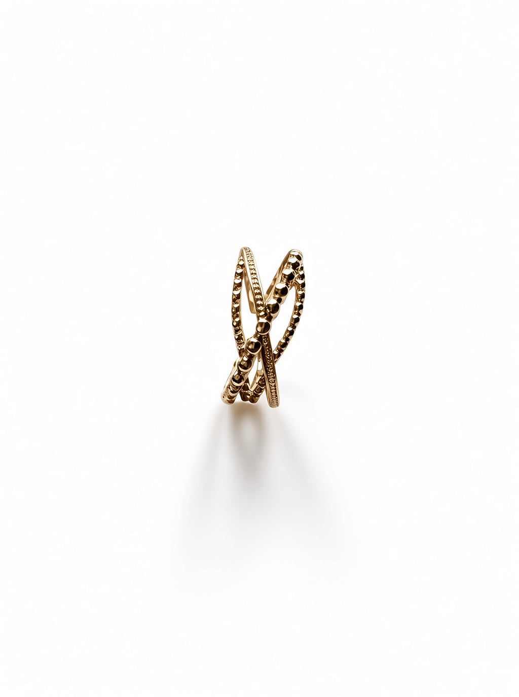 Open Cross Ring for Women, Gold-Tone Retro Style