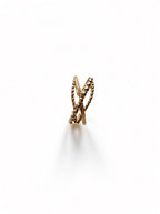 Open Cross Ring for Women, Gold-Tone Retro Style