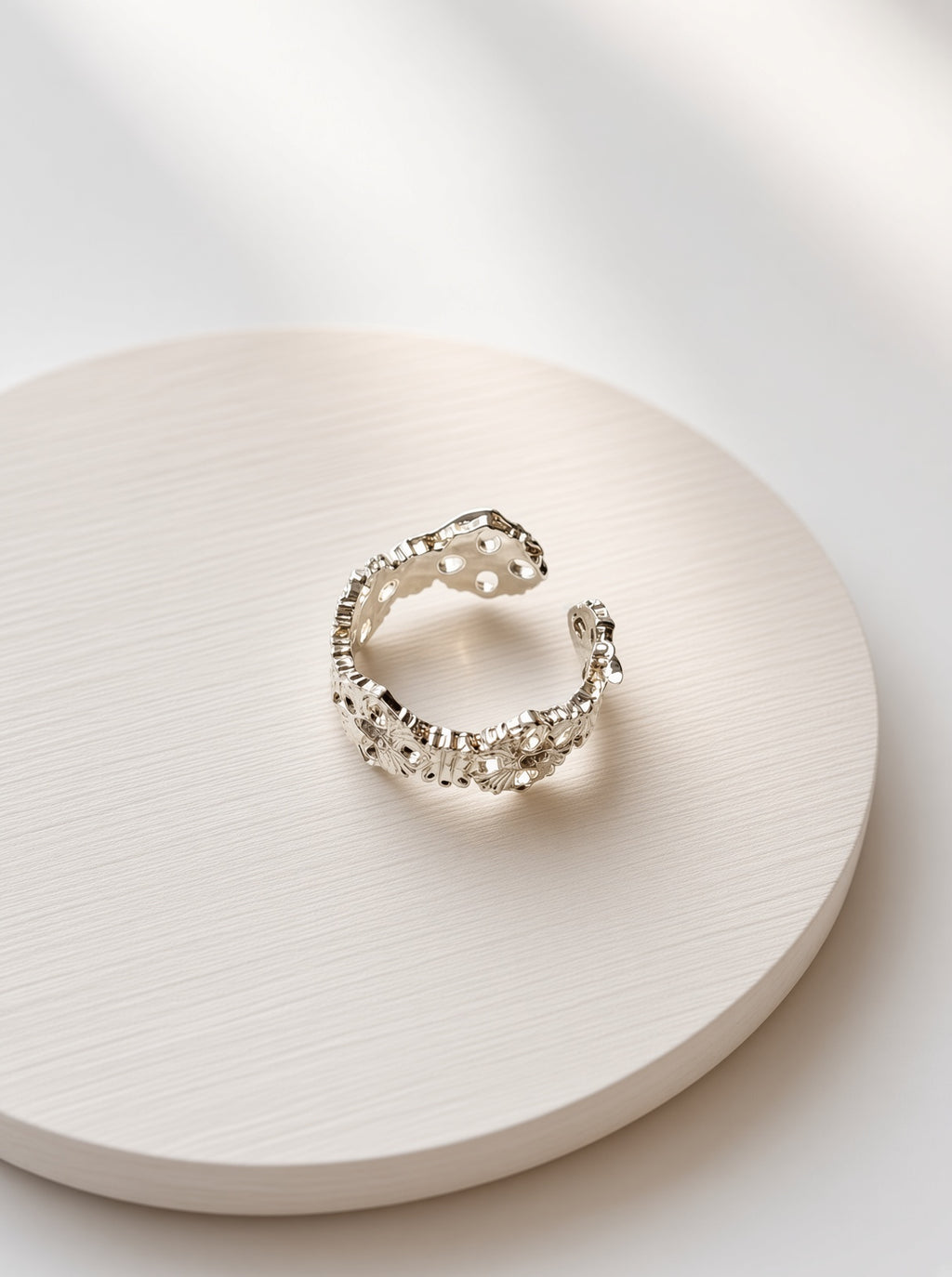 Vintage Coffee Gold-Tone Beaded Crystal-Style Stacking Ring