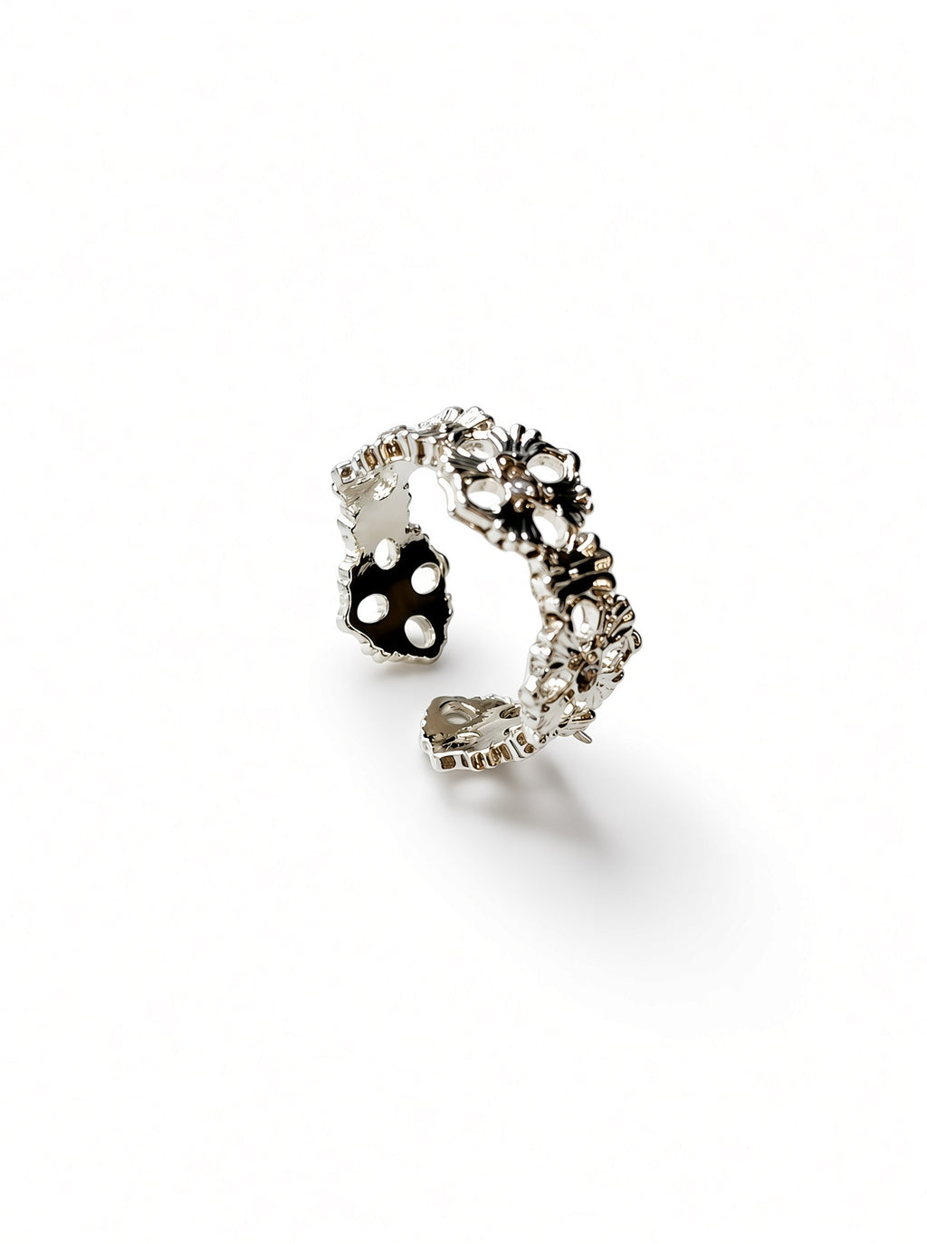 Vintage Coffee Gold-Tone Beaded Crystal-Style Stacking Ring