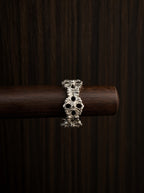 Vintage Coffee Gold-Tone Beaded Crystal-Style Stacking Ring