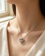 Starry Heart Hollow Pendant Necklace for Women