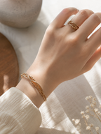 Open Cross Ring for Women, Gold-Tone Retro Style